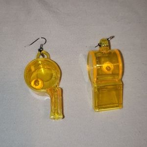 Handmade Yellow Whistle Earrings 💛